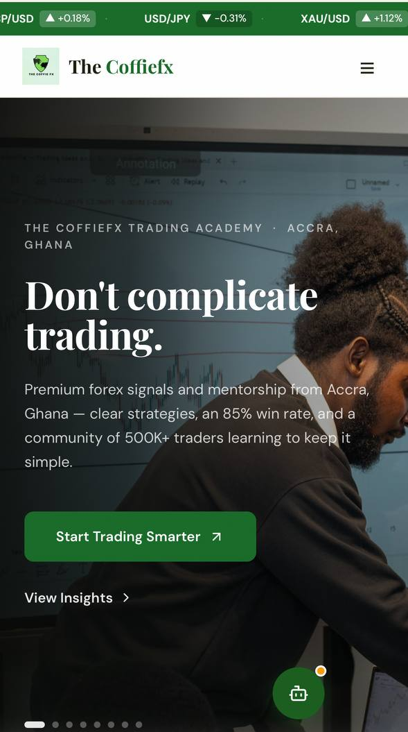 CoffieFX home — Don't complicate trading, with live forex ticker